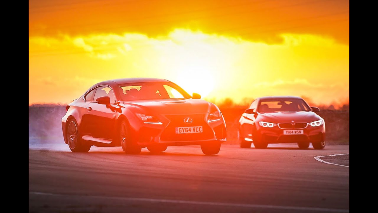 New Lexus RC F vs BMW M4 - drift and drag race head-to-head