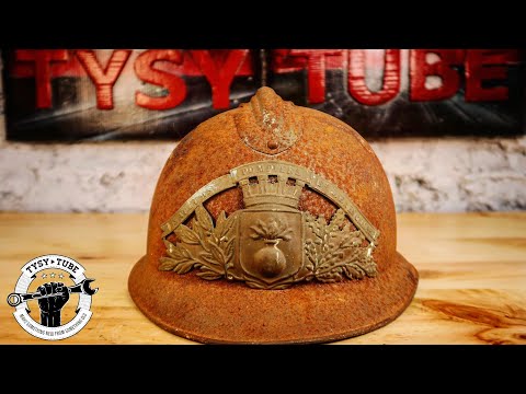 Very Rusted Firefighter Helmet Restoration