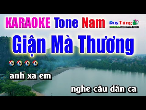 Karaoke || Giận Mà Thương ( Disco ) Tone Nam || Nhạc Sống Duy Tùng