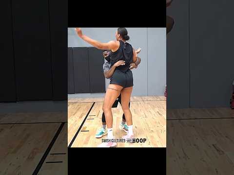 WNBA Player VS Regular Guys 😳 | #nba #basketball #lizcambage #shorts
