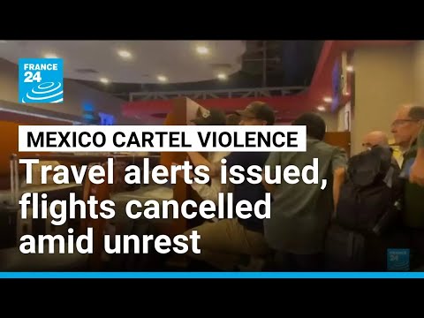 YouTube video thumbnail: Tourists and Residents Urged to Stay Indoors Amid Mexico Cartel Violence 