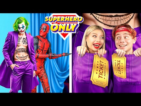 Fake Superheroes vs Real Superheroes! Sneaking Into the Movies Challenge!