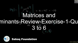 Matrices and Determinants-Review-Exercise-1-Question 3 to 6