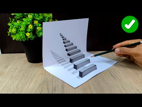 ! Sorprende con estos Dibujos 3D 🔥 Como Dibujar ESCALERAS en 3D - Dibujos para Principiantes