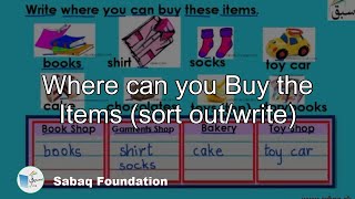 Where can you Buy the Items (sort out/write)