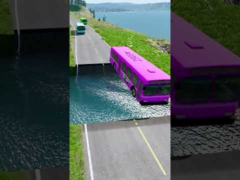 Bus vs water pit #124 | #beamngdrive #beamngcarcrash  #beamngcarsvs #dumptruck