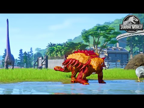 Iron-man Ankylosaurus vs Captain Ultimasaurus & Spidey Giganotosaurus in Jurassic World