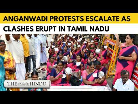 YouTube video thumbnail: Anganwadi Workers’ Protest in TN Continues Over pay and Regularisation Demands