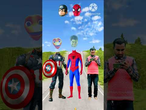 Captain american vs spider man ??right head maching challenge with alian hulk dame tu cosita #viral