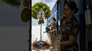Lady Soldier saved the jackfruit tree from drying up by seeing water 😭 #ai​ #tree​ #save​ #watering​