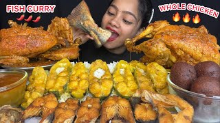 SPICY FISH CURRY, FRIED FISHES, WHOLE CHICKEN CURRY, GULAB JAMUN ASMR 🔥 EATING VIDEOS 😋 FOOD SHOW 🌶️