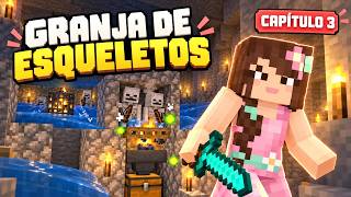 ¡Nuestra GRANJA DE ESQUELETOS funciona! | Minecraft en pareja · Capítulo 3