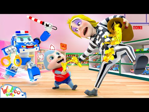 Don't Steal My Ears! Robot Police Car Chase Thief Song | More Baby Safety Songs | Wolfoo Kids Songs