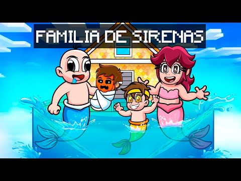 TENIENDO una FAMILIA de SIRENAS 🧜‍♀️🌊😱 BEBÉ NOOB en MINECRAFT