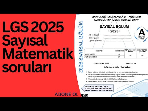 LGS 2025 MATEMATİK SORULARI #2025lgs