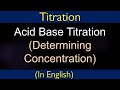Acid-Base Titration Concepts