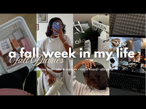 WEEKLY VLOG 🍂 huge fall try on haul, shopping at Sephora & Ulta, silk press & vision board