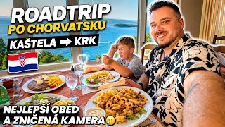 SKVĚLÝ OBĚD PO CESTĚ NA KRK Z KAŠTELY🚗 HORŠÍ DRAŽŠÍ UBYTKO A KAMERA SKONČILA V KANÁLE… SMŮLA
