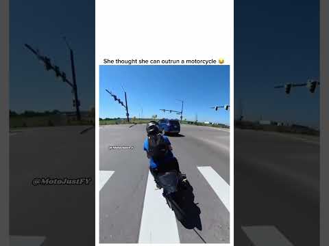 She thought she can outrun a motorcycle️ (Part 1) #bikelife #shorts #motorcycle