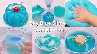 【ASMR】✈️空色スライムまとめ☁️【音フェチ】Sky Blue Slime Compilation