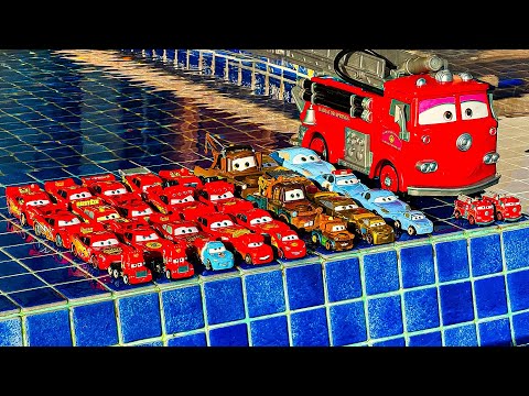 Looking for Disney Pixar Cars On the Rocky Road : Lightning McQueen, Mater, Dinoco McQueen, Mack