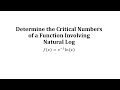Critical Numbers and Derivatives
