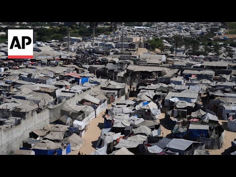 YouTube video thumbnail: Palestinians Report Overcrowding and Lack of Food, Water in Gaza's Southern Camps