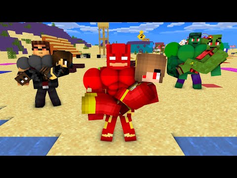 Monster School : SHORT LIFE SUPER HERO GIRLFRIEND CHALLENGE + BODY BUILDER BOYFRIEND - Minecraft