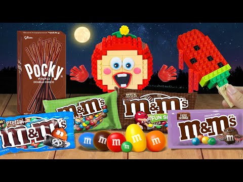 🌙 Latenight Snacks | LEGO Stop Motion 10 FLAVORS M&M's CHOCOLATE | Lego Food