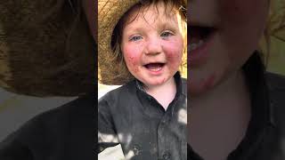 Anders playing in water mill pond #offgrid #nature #homesteading