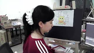 Coloring picture of cat in living room