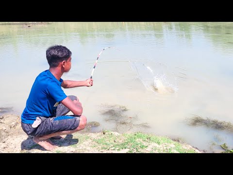 Best Fishing Video ~ Village Smart Boy Fishing With Hook ~ Traditional Hook Fishing