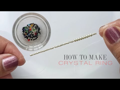 How to make a Fancy Crystal Ring/Beaded Jewelry making Tutorial Diy 