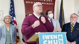 Councilman Justin Brannan supports Iwen Chu for State Senate at Iwen’s Campaign Kickoff.
