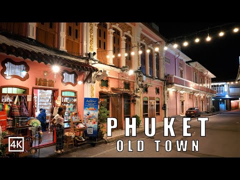 Phuket Old Town | A Vibrant Cosy Evening Walk in Phuket Thailand 4K 50p