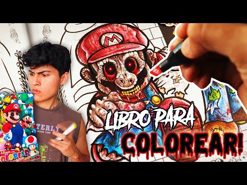 ARTISTA de HORROR pinta libro de COLOREAR para NIÑOS | SUPER MARIO BROS la película