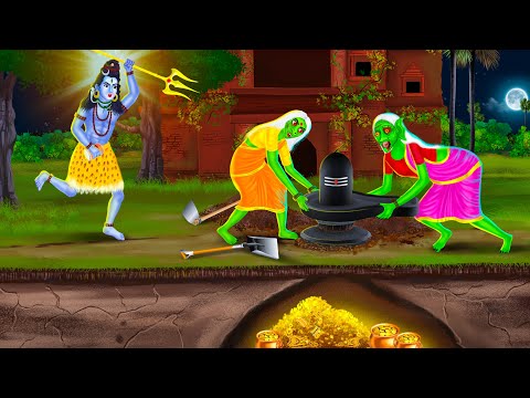 শিব মন্দিরের নিচে রহস্যময় গুপ্তধন | Bhuter Cartoon | ANGRY SHIV Cartoon | Bengali Moral Stories