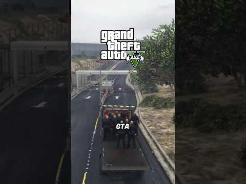 What Happens If You Take a Truck Full of Cops Into a Military Base in GTA Games? #gta #gtaonline