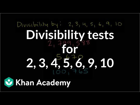 Divisibility tests for 2, 3, 4, 5, 6, 9, 10 | Factors and multiples | Pre-Algebra | Khan Academy