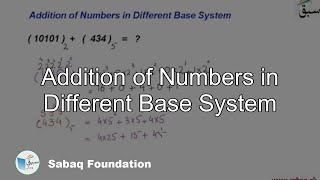 Addition of Numbers in Different Base System
