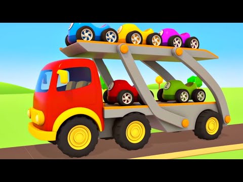 O caminhão cegonha! Desenhos animados em português. Desenho animado infantil dos veículos de serviço