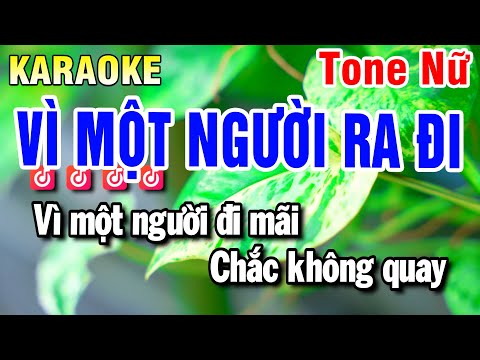 Karaoke Vì Một Người Ra Đi Nhạc Trẻ Tone Nữ | Beat Huỳnh Anh