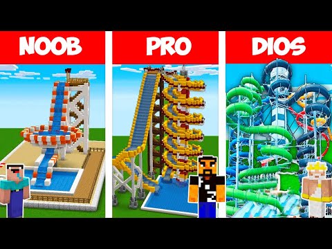 NOOB VS PRO VS DIOS EN UN PARQUE ACUATICO EN MINECRAFT