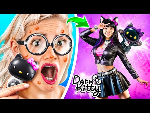 ¡Transformación Increíble De Chica Pobre A Oscura Hello Kitty! ¡Cómo Convertirse En Reina!