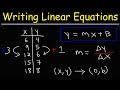 Writing Linear Equations from Function Tables