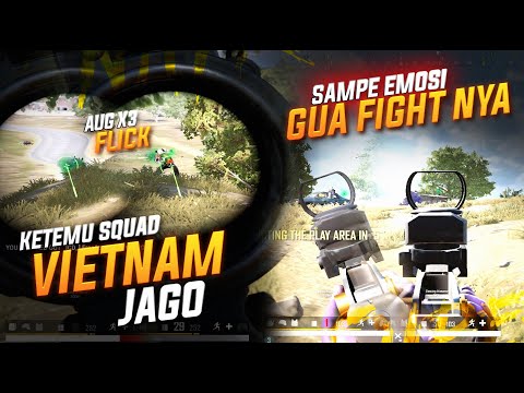 FIGHT PANAS LAWAN SQUAD VIETNAM JAGO !! AUG X3 FLICK !! #pubg