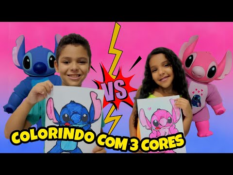 COLORINDO COM 3 CORES STITCH E ANGEL *Quem será que vai ganhar?