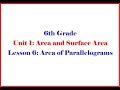 Area and Properties of Parallelograms