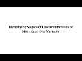 Understanding Linear Functions and Slopes