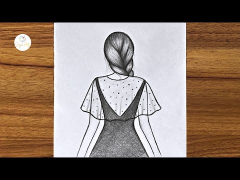 How to draw Girl from backside  || Pencil sketch for beginner || Easy drawing for girls step by step